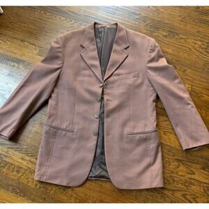Dusty Rose Mauve Custom Cashmere Wool Lombardo Mike Modano 46x34 Sports Jacket